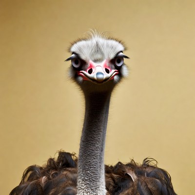 Ostrich with funny expression