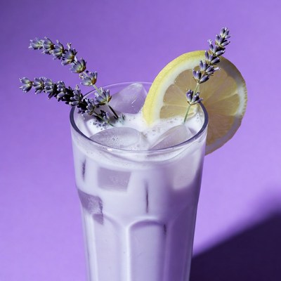 Lavender Lemonade with Ice and Sprigs