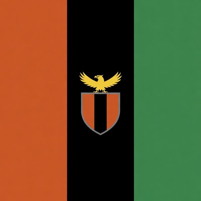 Zambia Flag with Eagle Emblem
