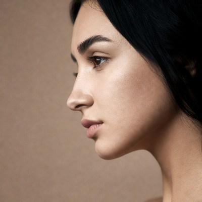 Asian woman profile portrait