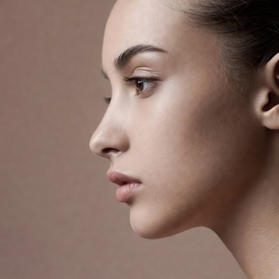 Woman's profile face close-up