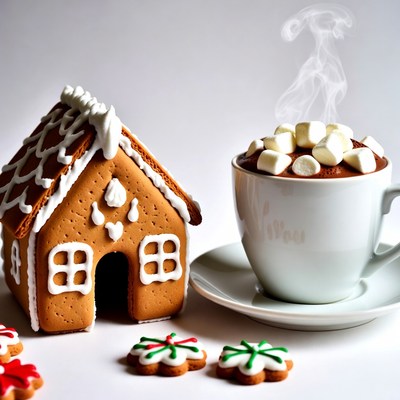 Gingerbread House with Hot Cocoa