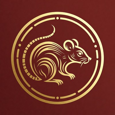 Golden Rat in Circle