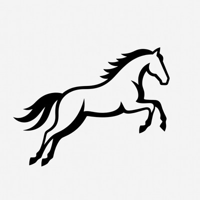 Horse jumping silhouette