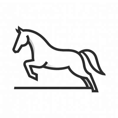 Horse jumping line art
