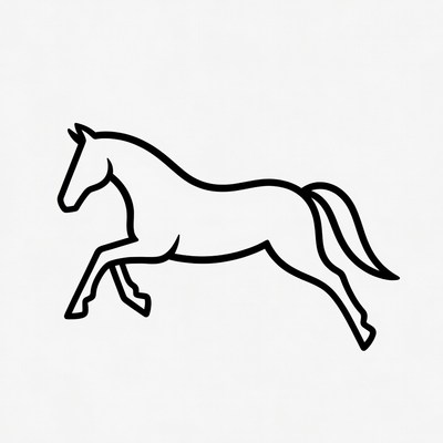 Galloping horse line art