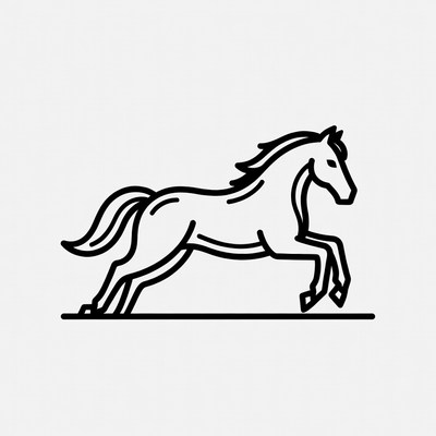 Galloping horse line art
