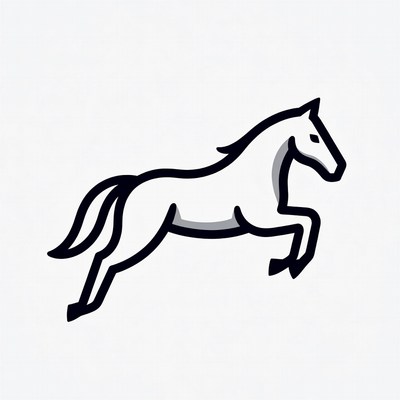 Horse jumping illustration