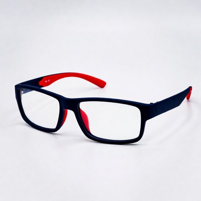Navy Blue Sunglasses with Red Accents