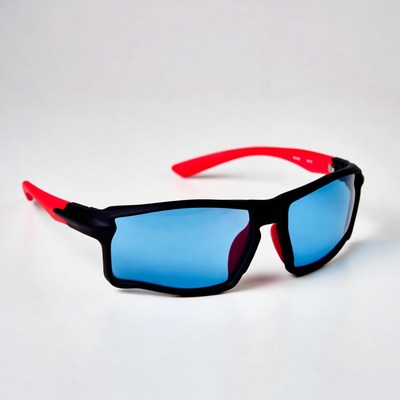 Red Frame Blue Lens Sunglasses