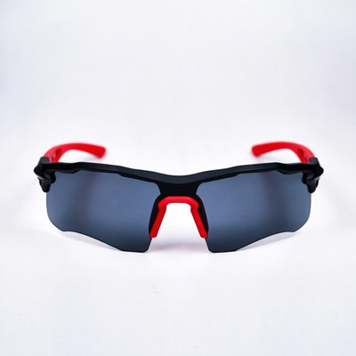 Black red sport sunglasses isolated