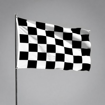 Checkered Flag on Pole