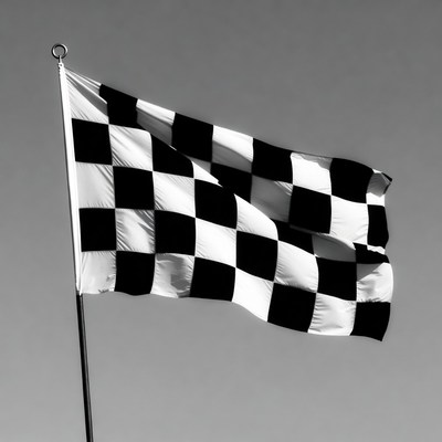 Waving Checkered Racing Flag