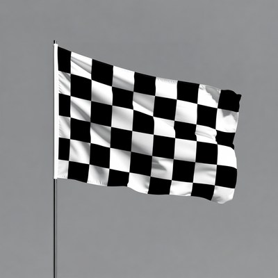 Waving checkered racing flag