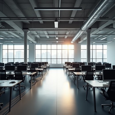 Empty Modern Open-Plan Office