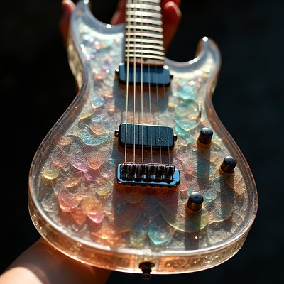 Transparent Iridescent Electric Guitar