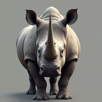 White Rhinoceros 3D Render