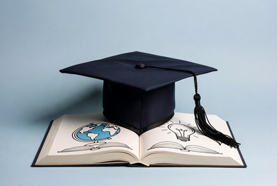 Graduation Cap on Open Book