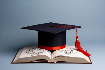 Graduation Cap on Open Book