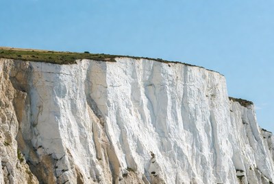 White Chalk Cliffs and Blue Sky