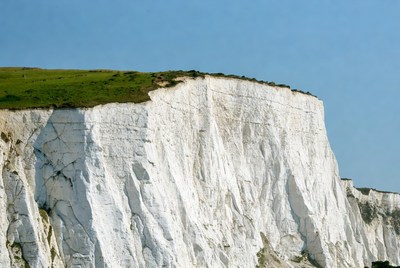 White Chalk Cliffs with Green Top