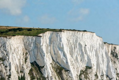 White Chalk Cliffs with Green Top