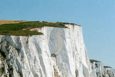 White Chalk Cliffs Overlooking Ocean