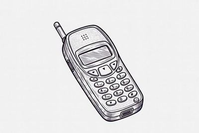 Vintage Nokia Mobile Phone Illustration