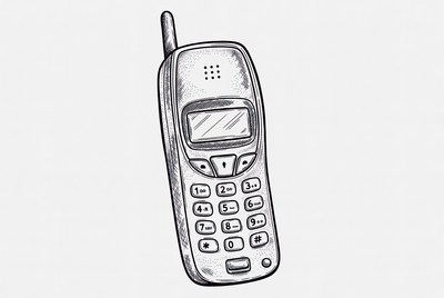 Nokia 3310 sketch illustration
