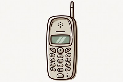 Vintage Mobile Phone Illustration