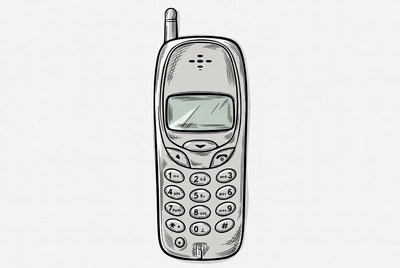 Nokia 3310 Mobile Phone Illustration