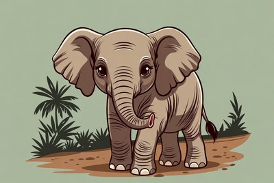 Cute baby elephant illustration