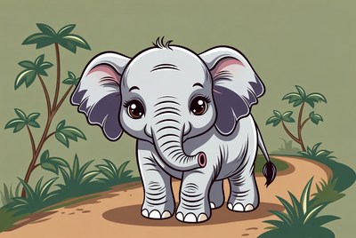Cute baby elephant illustration