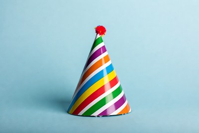 Rainbow Striped Party Hat