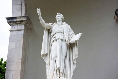 Marble Statue of Orator Holding Scroll