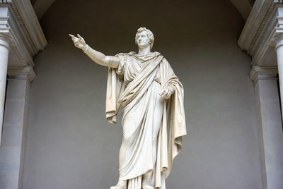 Marble Statue of Roman Man in Toga