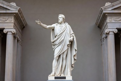 Marble Statue of Bearded Man in Toga