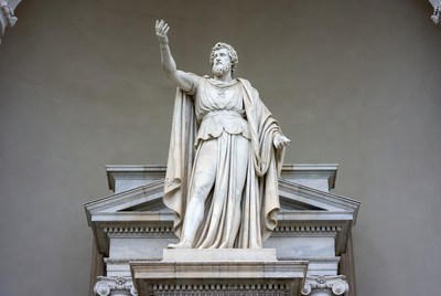 Marble Statue of Bearded Roman Man