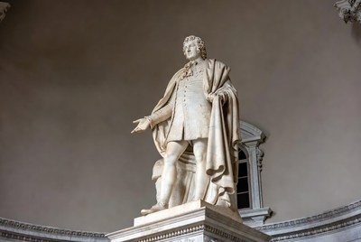 Marble Statue of Man in Rococo Attire
