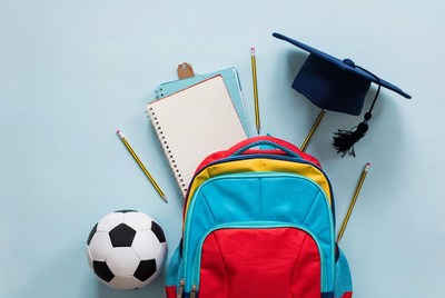 Back to School Supplies with Soccer Ball