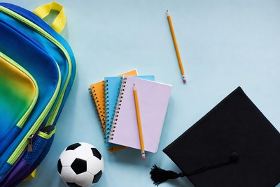 Back to School Supplies with Soccer Ball