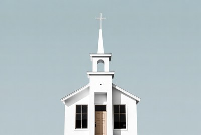 White Church with Steeple