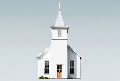 White Church with Steeple