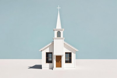 White Church with Steeple