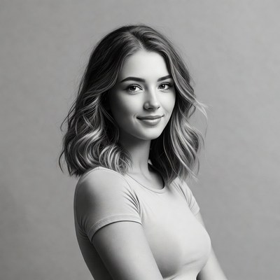 Smiling woman with wavy blonde hair