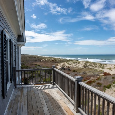 Beach House Deck Overlooking Ocean