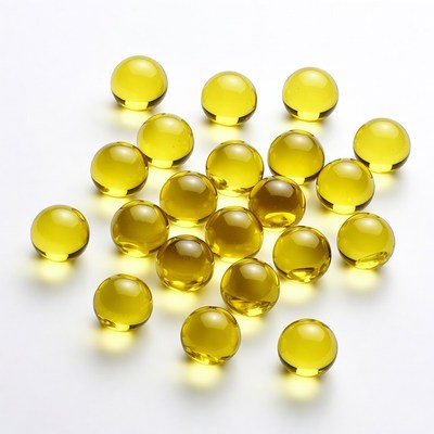 Yellow Gel Capsules on White