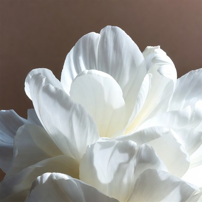 White Tulip Bloom Closeup