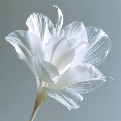 White Amaryllis Flower Blooming