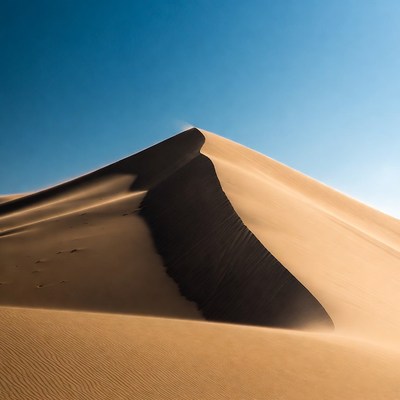 Tall sand dune in desert